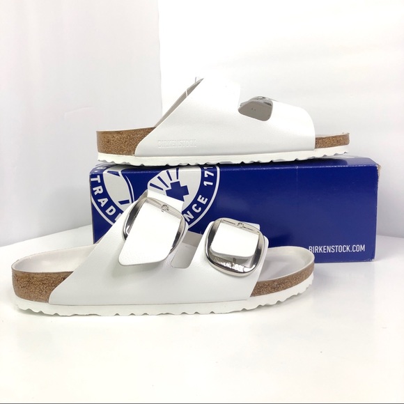 Birkenstock Shoes - NIB Birkenstock Arizona Big Buckle White Sandals